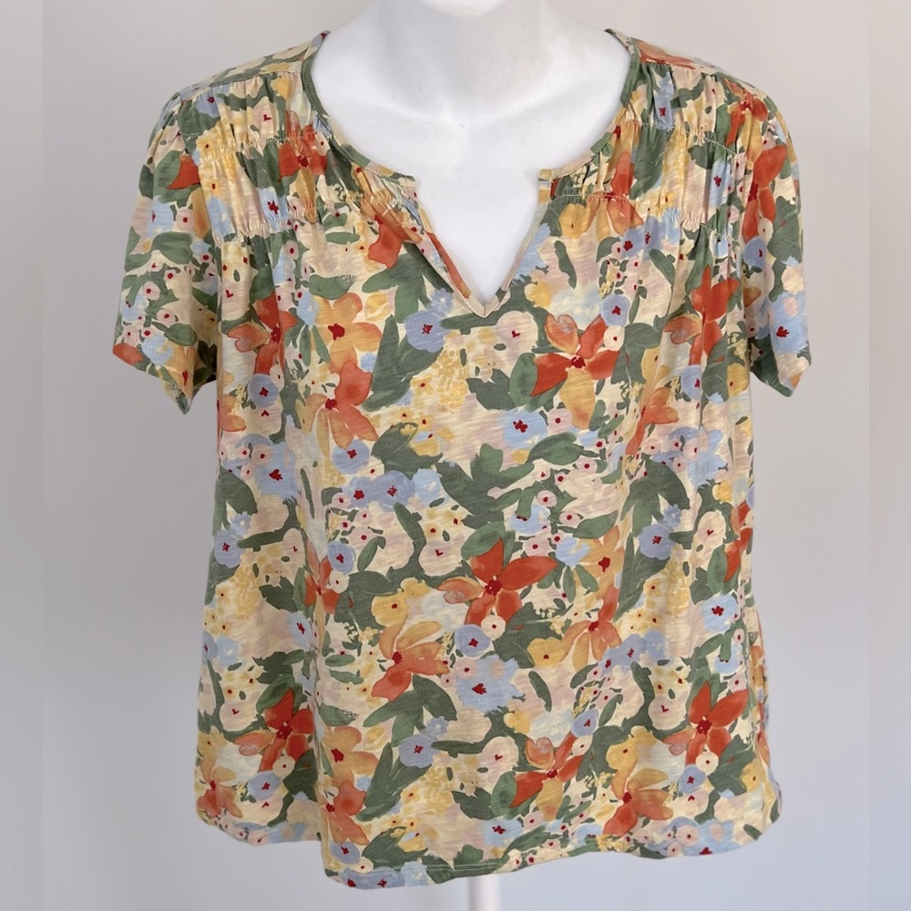 L.L. Bean Floral Organic Cotton Top